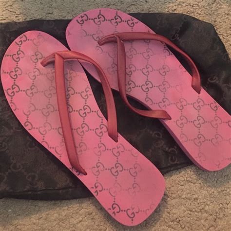 hot pink gucci flip flops|Gucci inspired flip flops.